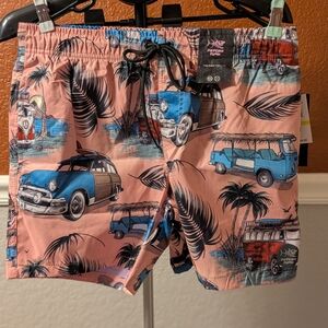 Psycho Tuna Men's Swim Trunks - Pink and Blue